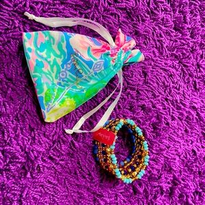 NWT Lilly Pulitzer beaded stretch bracelet with bag!!!